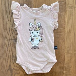 HUXBABY unicorn flutter sleeve onesie bodysuit